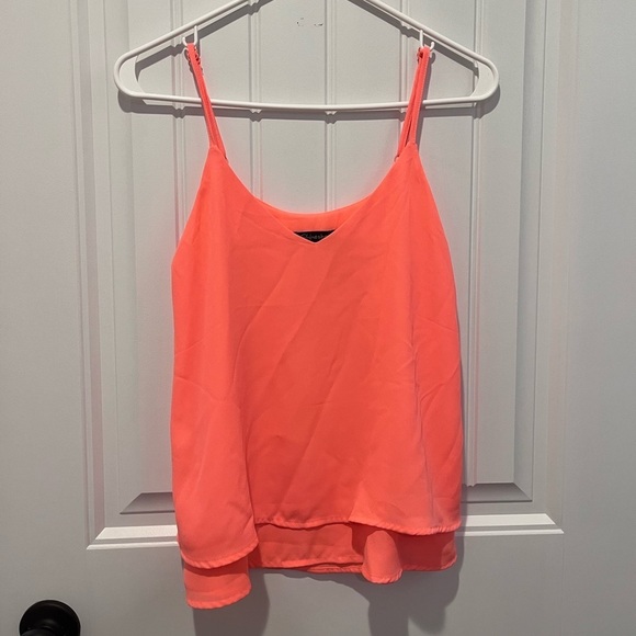 Y2K Shinestar Bright Coral Cami Tank Top Spring Neon Dinner Club Goingout 90s - Picture 3 of 9